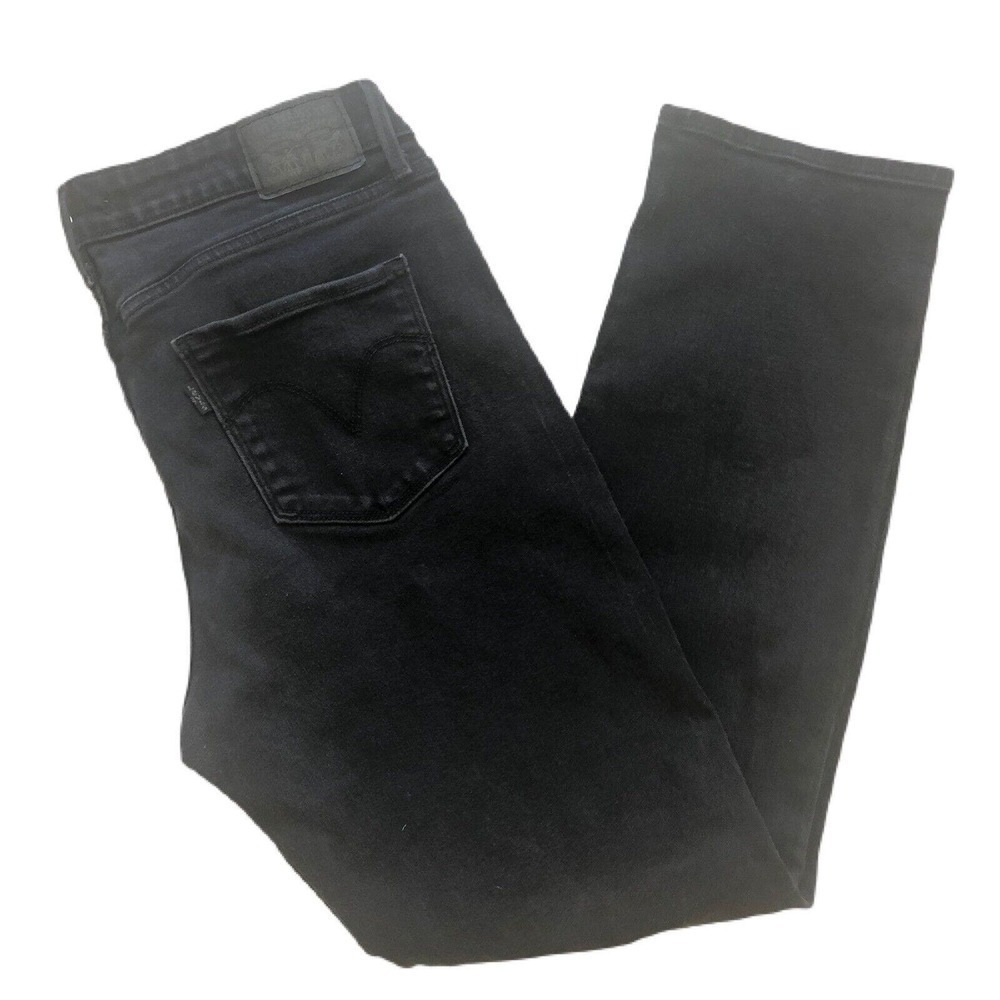 Levis Womens Jeans Size 12 Mid Rise Skinny Dark Wash Black Denim EUC